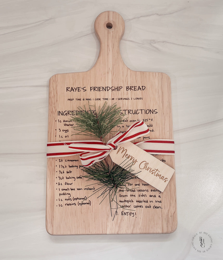 Handwritten Recipe Serving Board