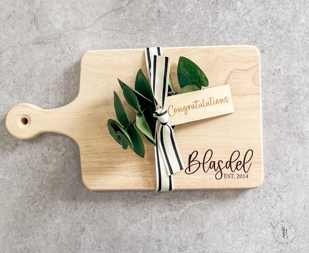 Personalized Serving Board With Last Name + Est. Date