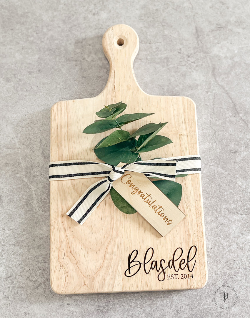 Personalized Serving Board With Last Name + Est. Date