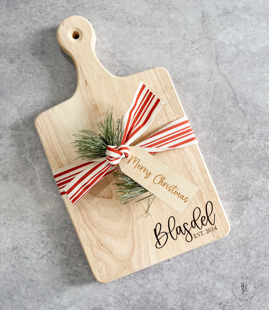 Personalized Serving Board With Last Name + Est. Date