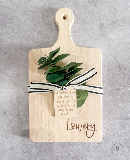 Personalized Serving Board For Teacher With Last Name