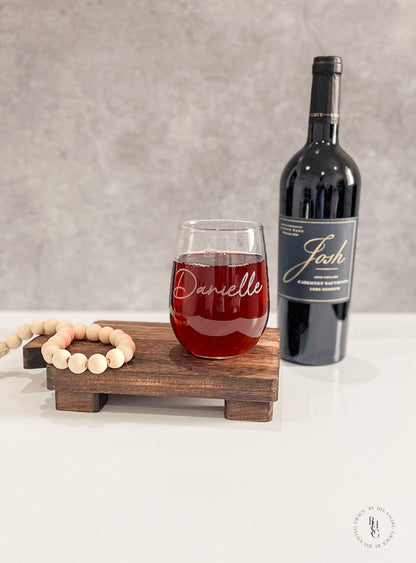 Engraved Name Wine Glass