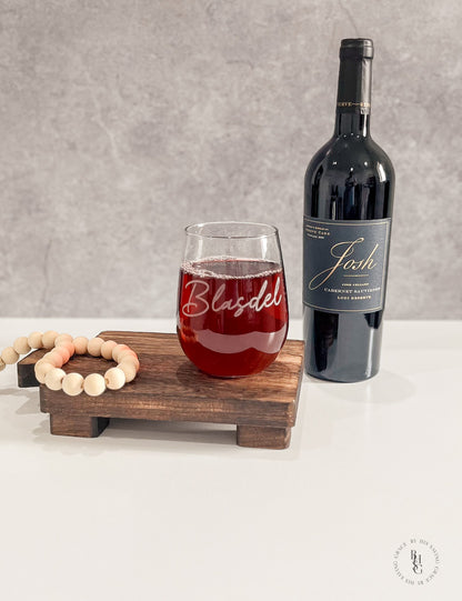 Engraved Name Wine Glass