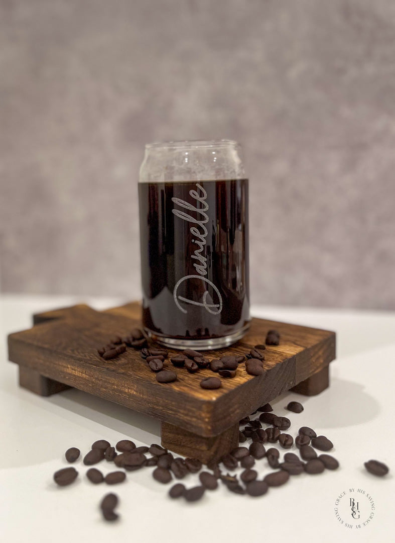 Engraved Name On Can Glass