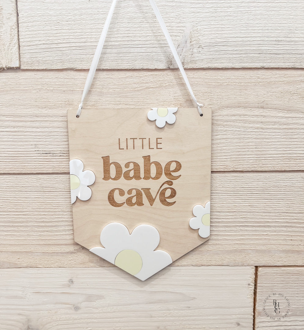 Little Babe Cave Wooden Hanging Pennant