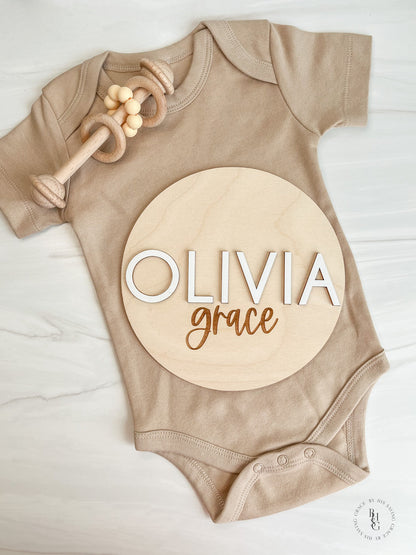 Wooden Baby Name Announcement Sign