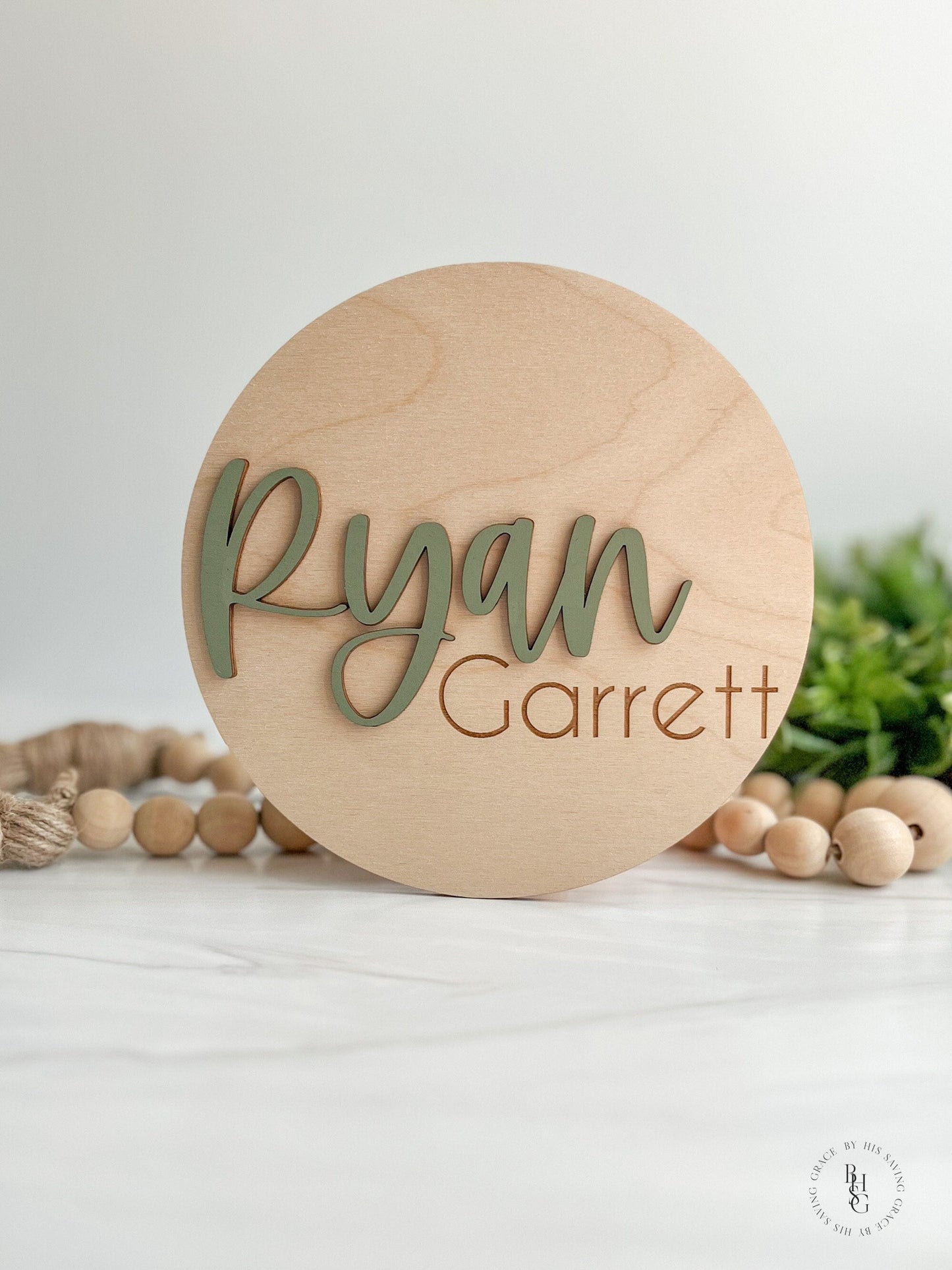 Wooden Baby Name Announcement Sign