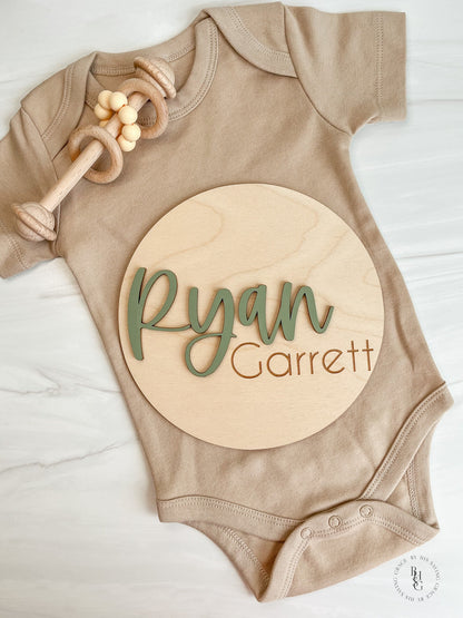 Wooden Baby Name Announcement Sign