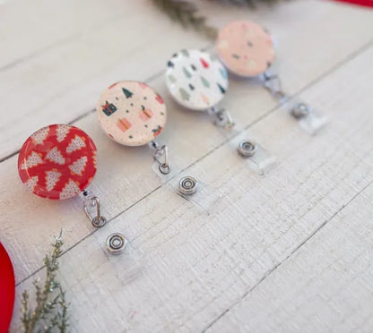 Festive Christmas Patterned Badge Reels