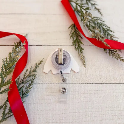 Festive Christmas Sweater Badge Reel