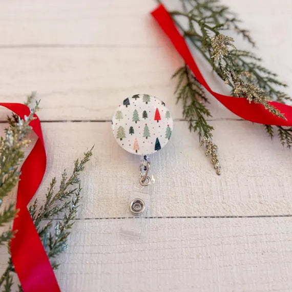 Festive Christmas Patterned Badge Reels