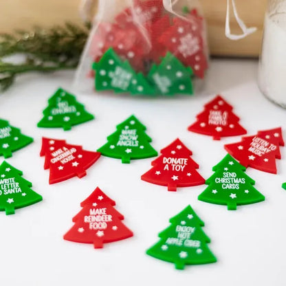 Another view of the Christmas bucket list tokens