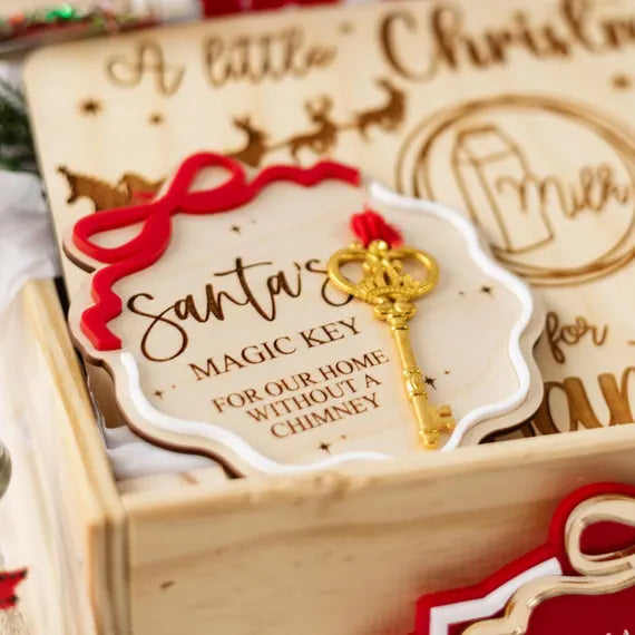 Another view of Santa's magic key with a bow accent