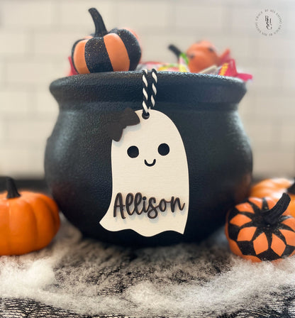 Happy Ghost Halloween Bag Tag