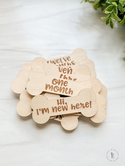 Wooden Monthly Milestone Marker For Dogs