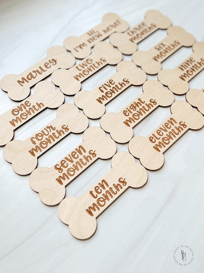 Wooden Monthly Milestone Marker For Dogs