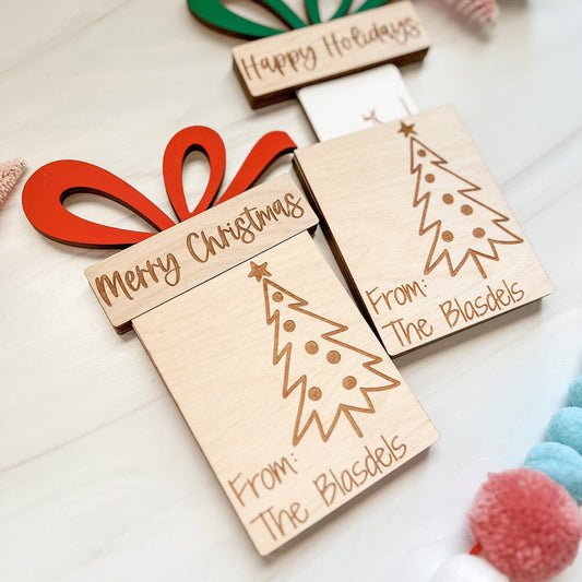 Merry Christmas & Happy Holidays Christmas Tree Gift Card Holder
