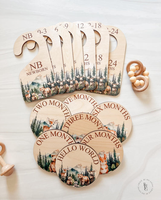 Woodland Closet Dividers & Matching Monthly Milestone Markers