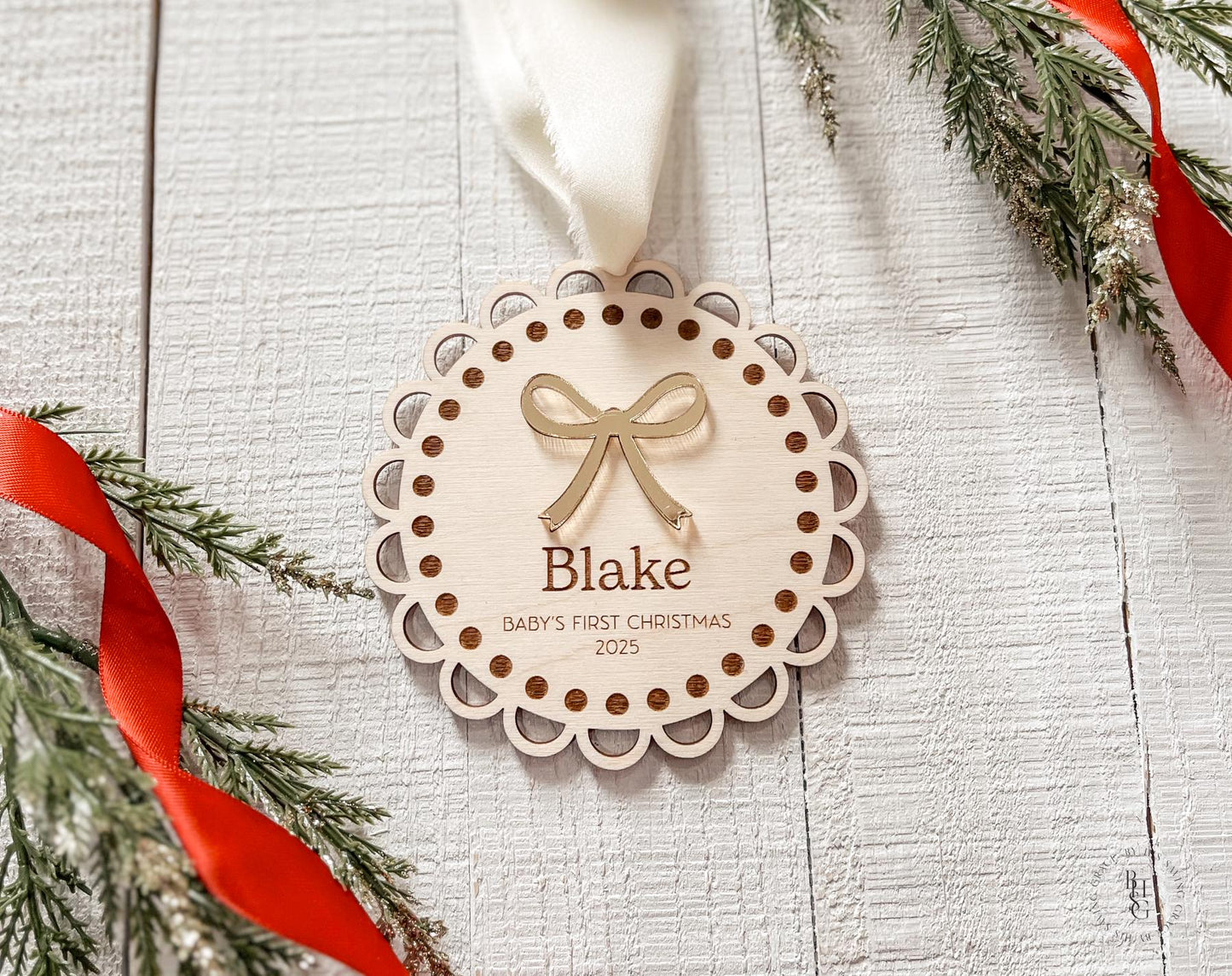 Baby's First Christmas Bow Ornament