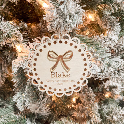 Baby's First Christmas Bow Ornament