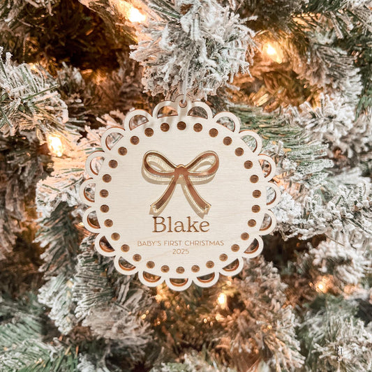 Baby's First Christmas Bow Ornament