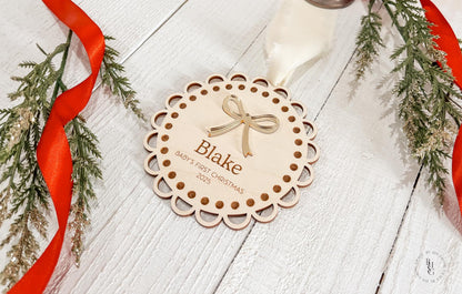 Baby's First Christmas Bow Ornament