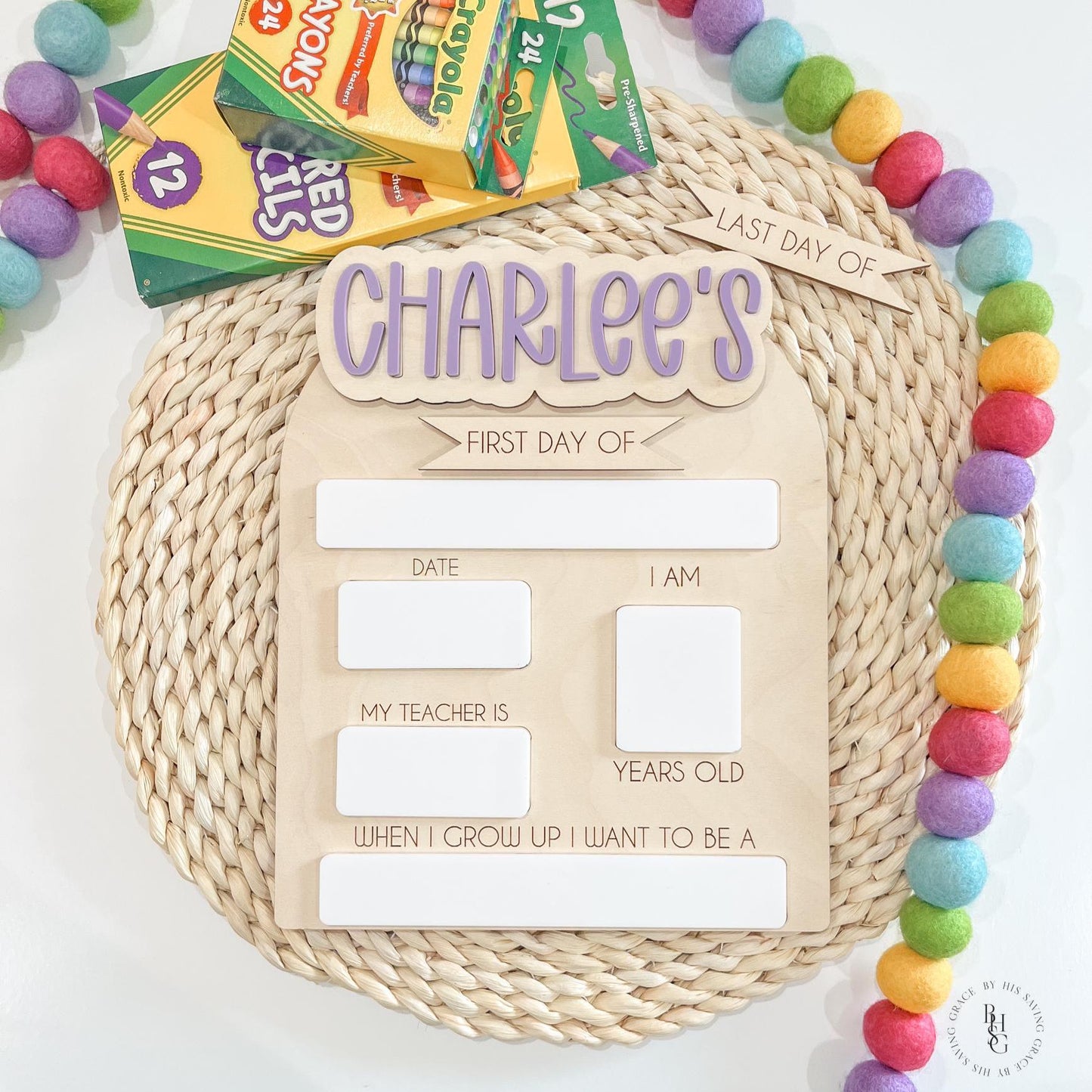 Interchangeable First and Last Day School Sign