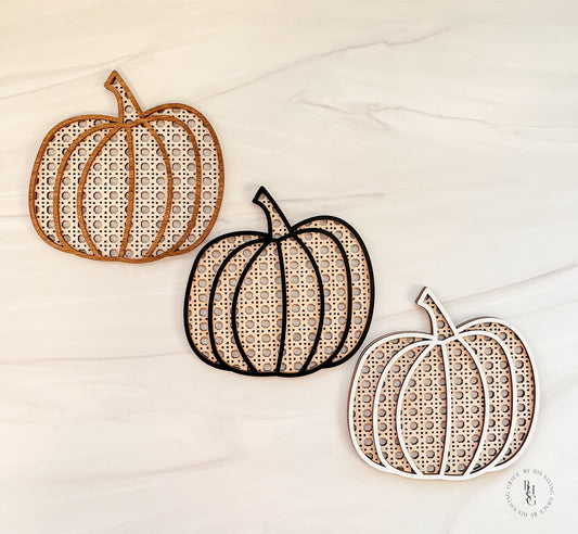 Boho Rattan Wooden Pumpkins