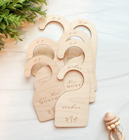 Classic Flower Wooden Baby Closet Dividers