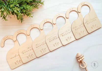 Classic Flower Wooden Baby Closet Dividers