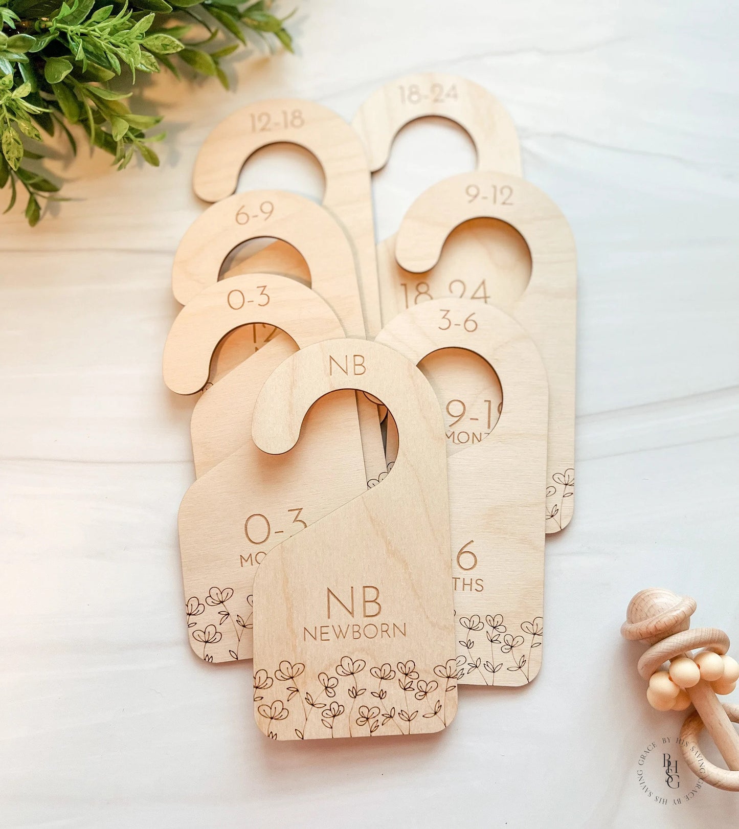 Floral Wooden Baby Closet Dividers