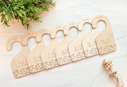 Floral Wooden Baby Closet Dividers