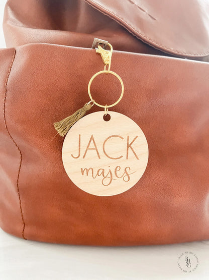 Wooden Bag Tag Personalized With Your Name