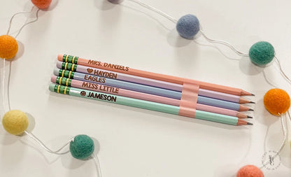 Set of Five Pencils Engraved With Name