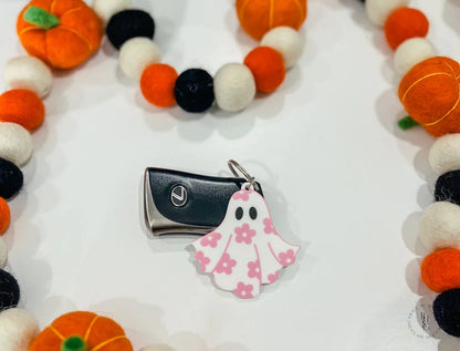 Daisy Ghost Halloween Keychain with UV Printed Design