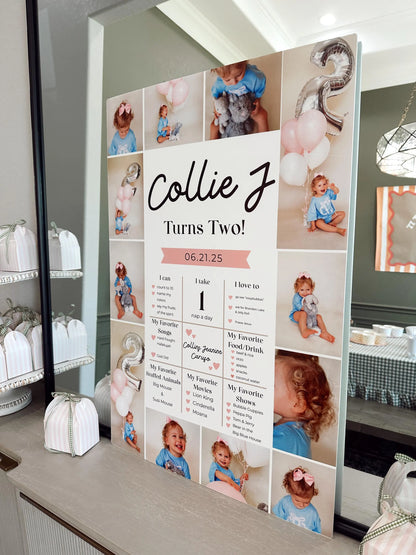 Personalized Birthday Board With Fun Facts and Photo Collage