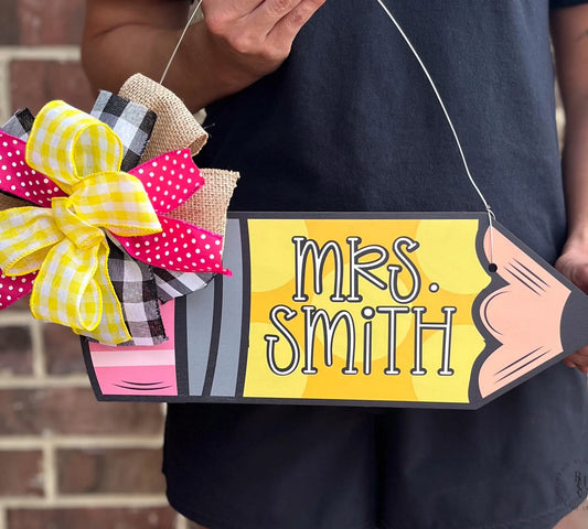 Personalized Pencil Door Hanger