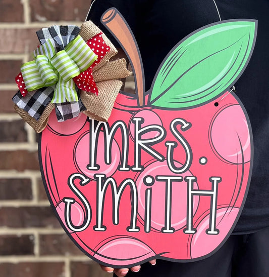 Personalized Apple Door Hanger