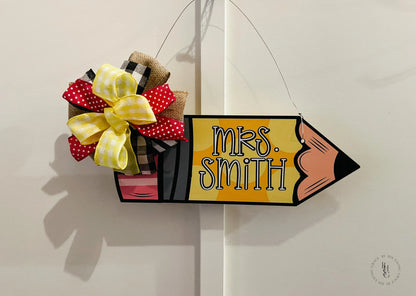 Personalized Pencil Door Hanger