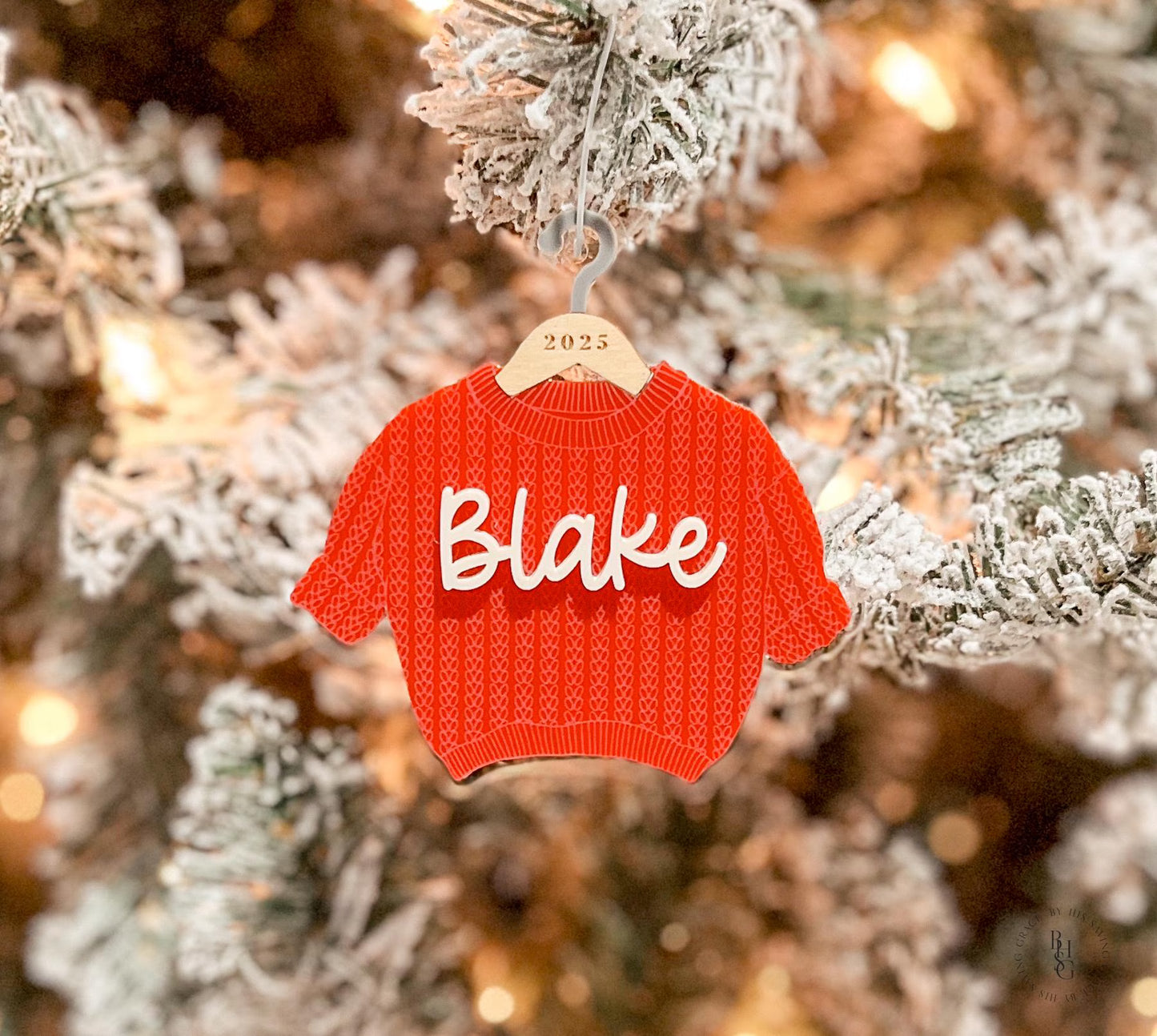 Chunky Knit Sweater Name Christmas Ornament