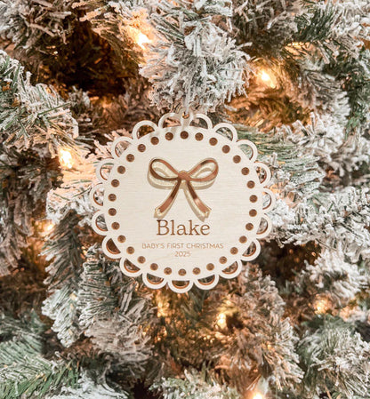 Baby's First Christmas Bow Ornament