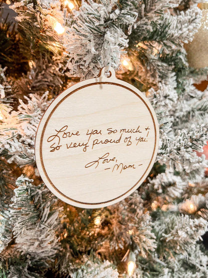 Handwritten Note Christmas Ornament