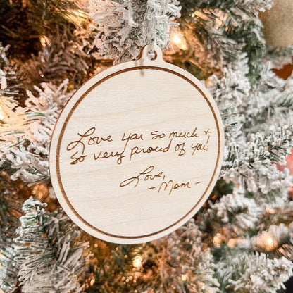 Handwritten Message Christmas Ornament