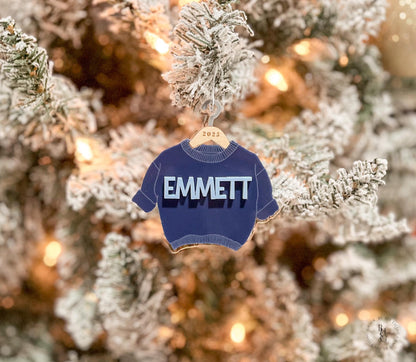 Chunky Knit Sweater Name Christmas Ornament