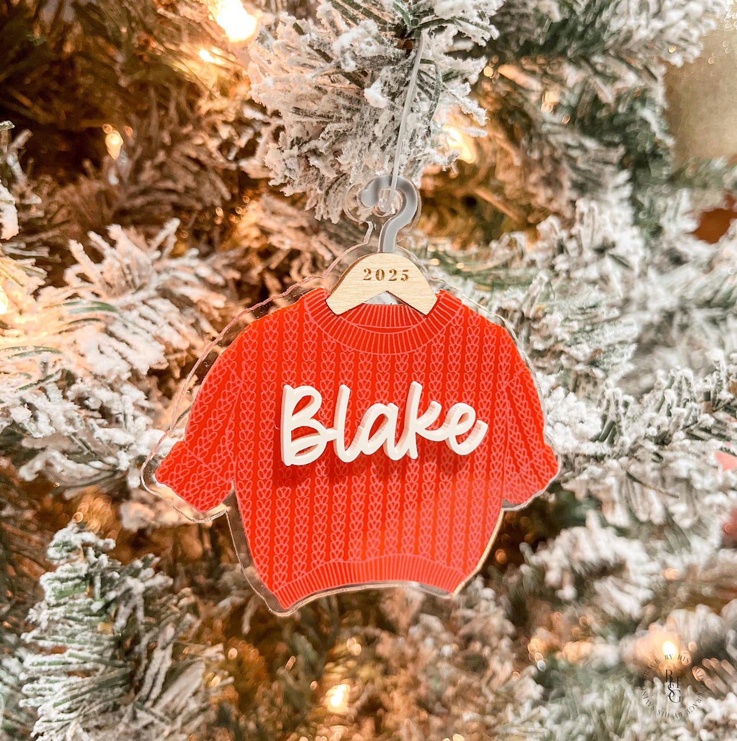 Chunky Knit Sweater Name Christmas Ornament