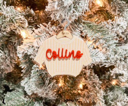 Chunky Knit Sweater Name Christmas Ornament
