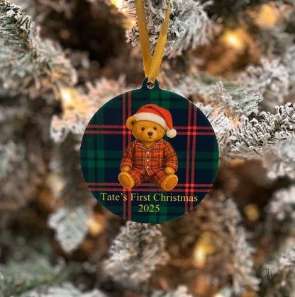 First Christmas Vintage Bear Ornament