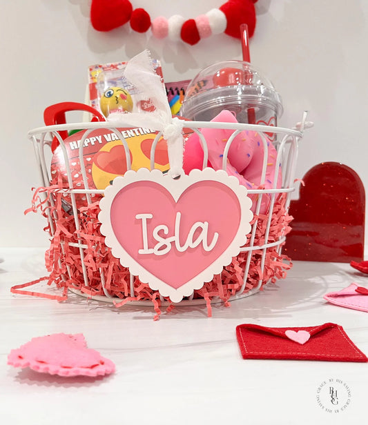Personalized Scalloped Heart Valentine’s Day Tag