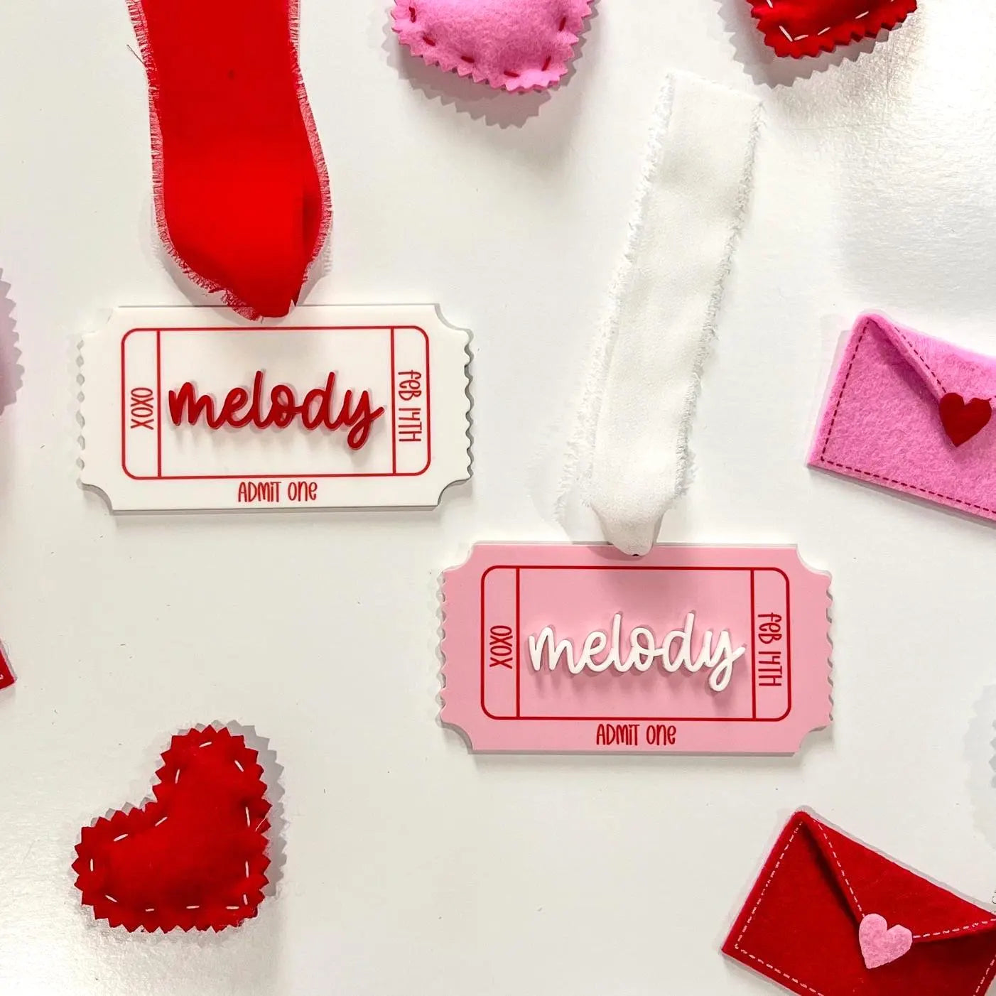 Personalized Valentine's Day Admit One Ticket Tag for Kids