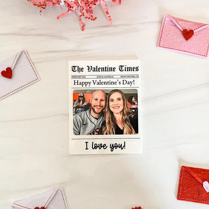 Personalized Newspaper Valentine's Day Magnet
